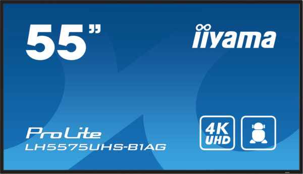 iiyama LH5575UHS-B1AG beeldkrant Digitale signage flatscreen 138,7 cm (54.6") LCD Wifi 500 cd/m² 4K Ultra HD Zwart Type processo