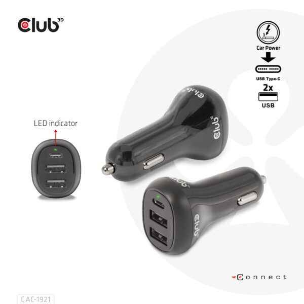 CLUB3D Notebook / Laptop Car Charger 36 Watt - Afbeelding 6