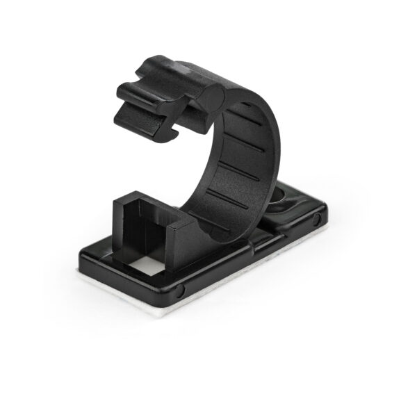 StarTech.com 100 Zelfklevende Kabelmanagement Clips, 12mm, Zwart, Netwerk/Ethernet/Bureau/Computer Kabelbeheer, Klevende Kabelho