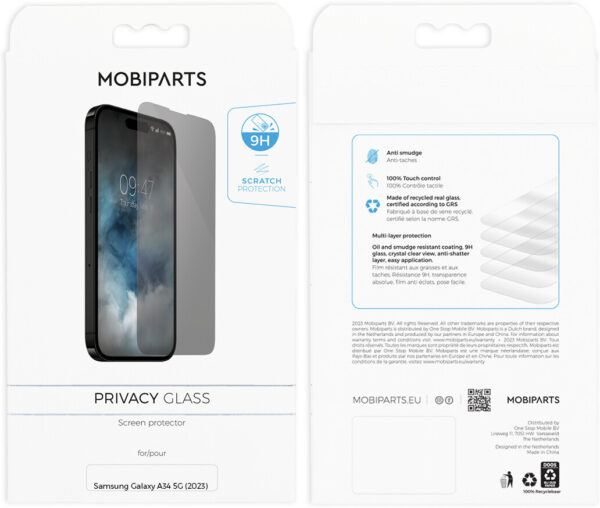 Mobiparts Recycled Tempered Glass Samsung Galaxy A34 5G (2023) - Afbeelding 3