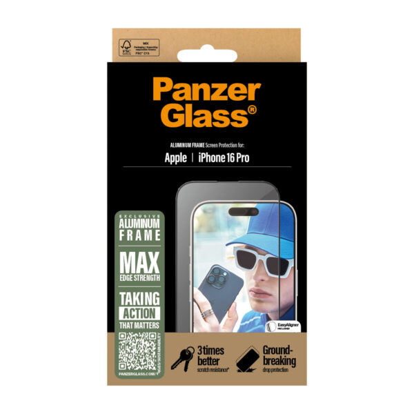 PanzerGlass PG Scrn Alu Frame iPhone 16P 6.3Inch UWF - Afbeelding 4