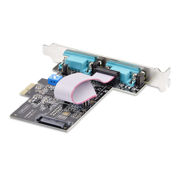 StarTech.com 2-Port PCIe Seriële Adapter Kaart, Quad PCI Express naar RS232/RS422/RS485 (DB9) Serial Kaart, Incl. Low-Profile Be - Afbeelding 2