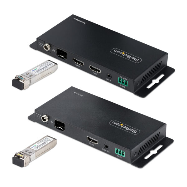 StarTech.com 4K HDMI over Fiber Extender Kit, 4K 60Hz tot 1km (Single Mode) of 300m (Multimode) LC Fiber Optic, HDR, HDCP, 3.5mm - Afbeelding 2