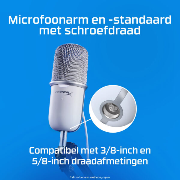 HyperX SoloCast - USB Microphone (White) Wit Microfoon voor spelcomputers - Afbeelding 5