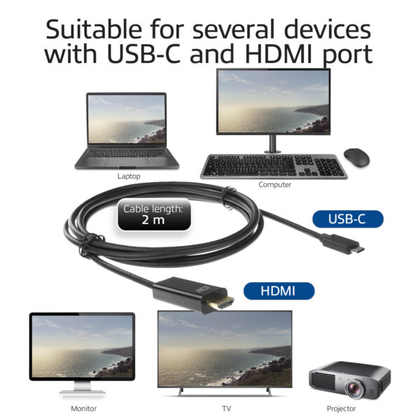 ACT USB-C naar HDMI kabel 2 meter - Afbeelding 6