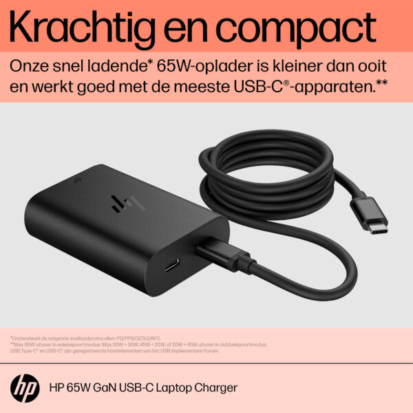 HP 65W GaN USB-C laptoplader - Afbeelding 11