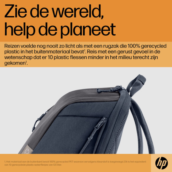 HP Travel 15,6 Laptop Backpack, 18 liter, Iron Grey - Afbeelding 5