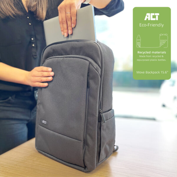 ACT Move rugzak voor laptops tot 15,6” gemaakt van gerecyclede plastic flessen - Afbeelding 8