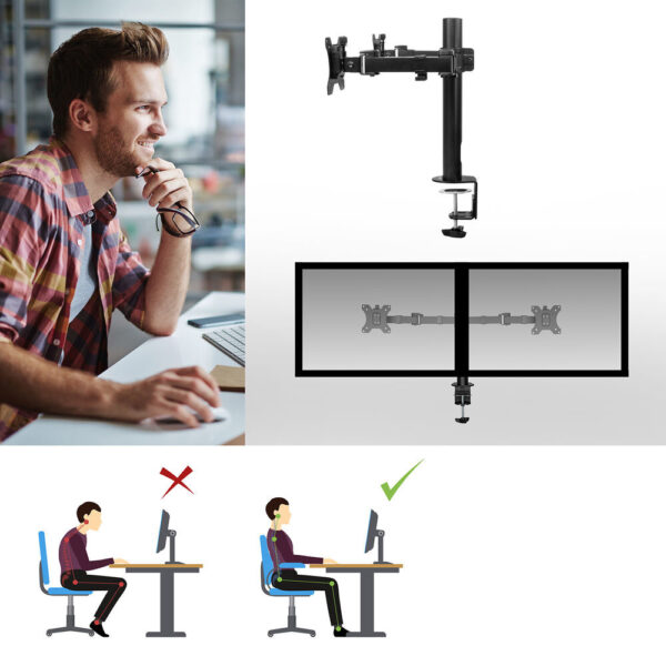 ACT Monitorarm office solid pro, 2 schermen - Afbeelding 6