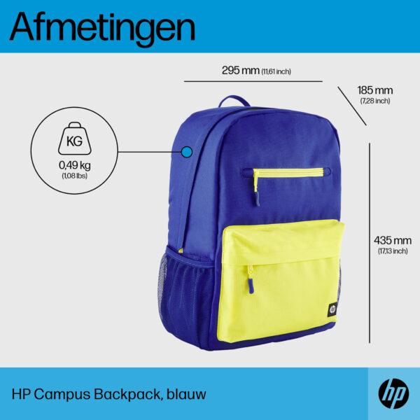 HP Campus Backpack, blauw - Afbeelding 3