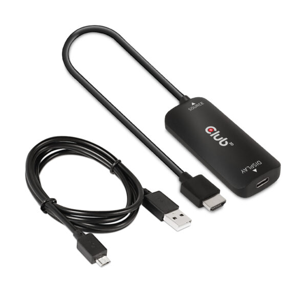 CLUB3D HDMI + Micro USB to USB Type-C 4K120Hz or 8K30Hz M/F Active Adapter - Afbeelding 12