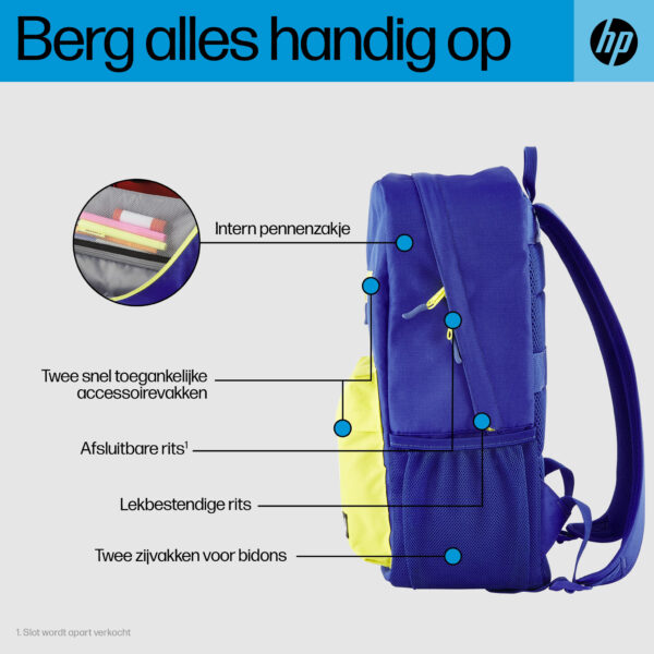 HP Campus Backpack, blauw - Afbeelding 4