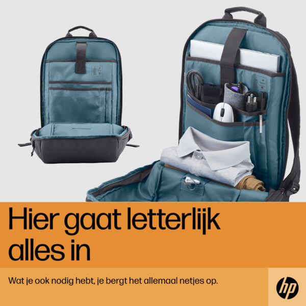 HP Travel 15,6 Laptop Backpack, 18 liter, Iron Grey - Afbeelding 3