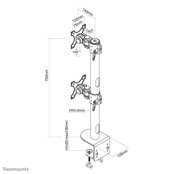 Neomounts monitorarm voor curved schermen - Afbeelding 6