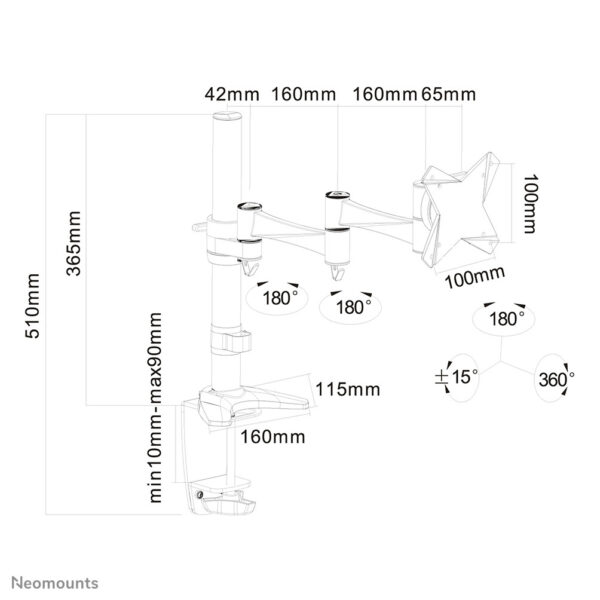 Neomounts monitorarm - Afbeelding 3