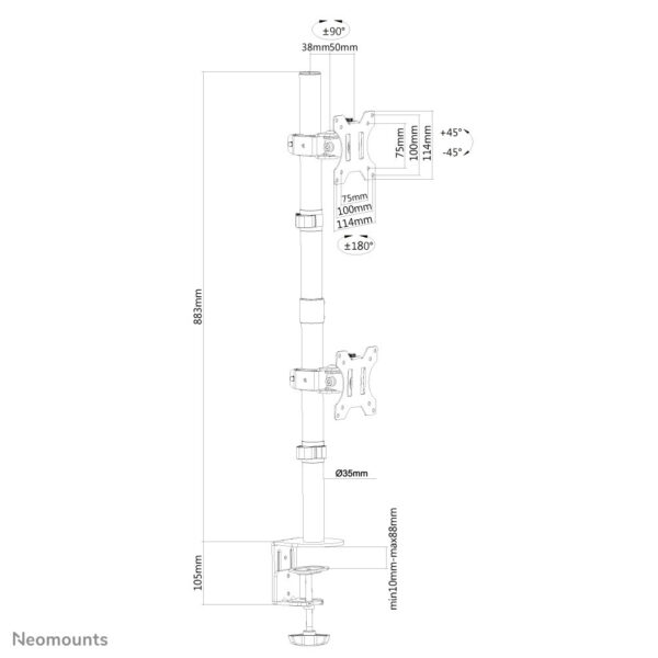 Neomounts monitorarm - Afbeelding 4