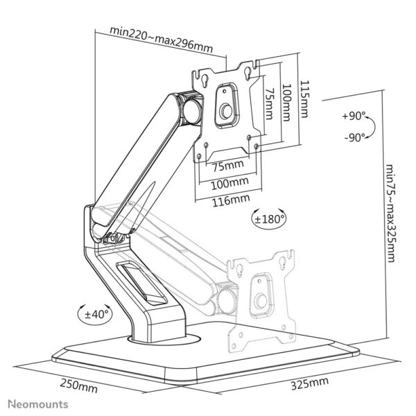 Neomounts monitor stand - Afbeelding 17