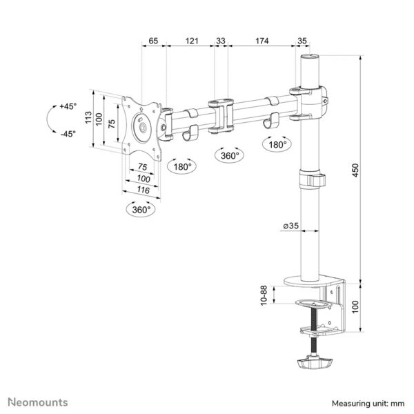 Neomounts monitorarm - Afbeelding 8