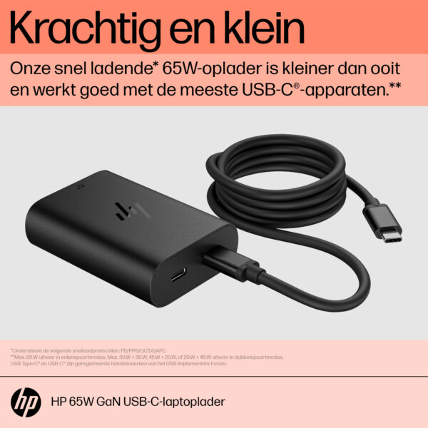 HP 65W GaN USB-C laptoplader - Afbeelding 5