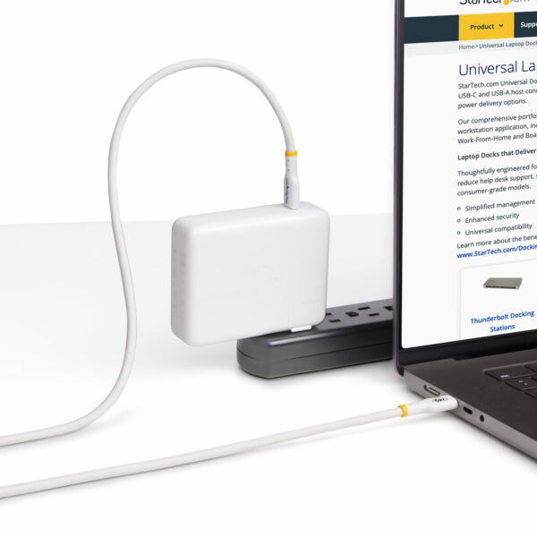 StarTech.com 2m USB-C Laadkabel, Wit, USB-IF Gecertificeerde USB Kabel, 240W PD EPR, USB 2.0 Type-C Laptop Laadkabel, USB-C Data - Afbeelding 5