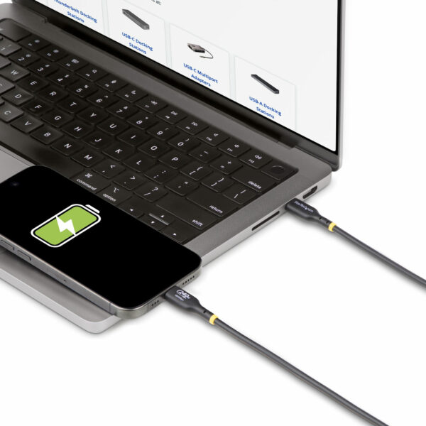 StarTech.com 4m USB-C Laadkabel, USB-IF Gecertificeerde USB Kabel, 240W PD EPR, USB 2.0 Type-C Laptop Laadkabel, USB-C Data Tran - Afbeelding 6