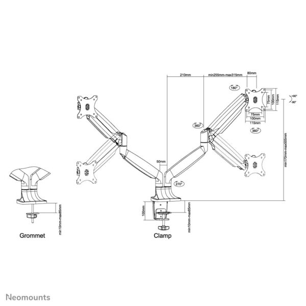 Neomounts monitorarm - Afbeelding 13