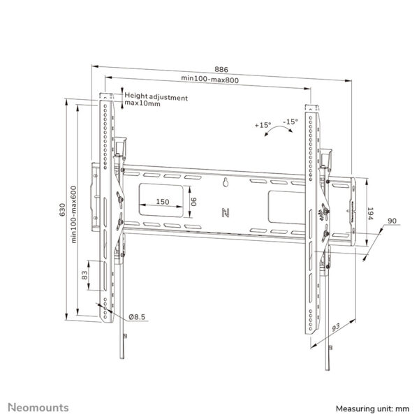 Neomounts heavy duty tv wandsteun - Afbeelding 17