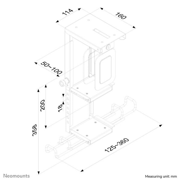 Neomounts CPU-D075BLACK/LK CPU houder - vergrendelbaar - max 10 kg - universeel - Afbeelding 3