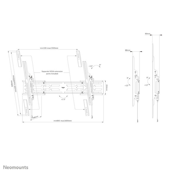 Neomounts heavy duty TV wandsteun - Afbeelding 19