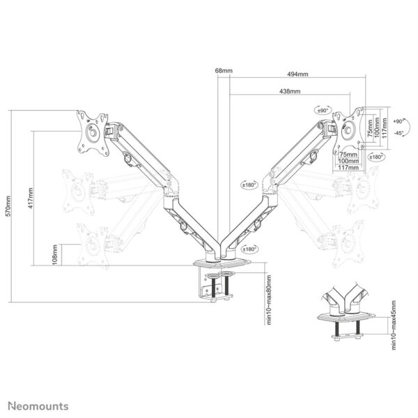 Neomounts monitorarm - Afbeelding 19