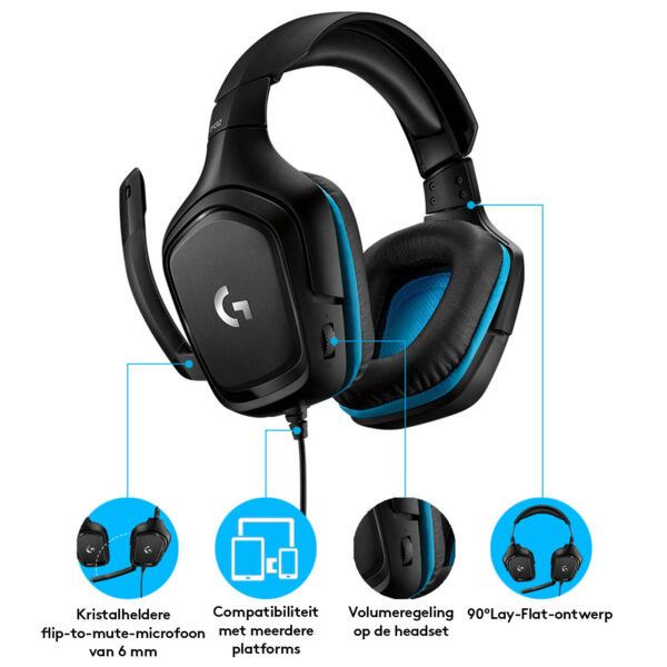 Logitech G G432 7.1 Surround Sound Wired Gaming Headset - Afbeelding 14