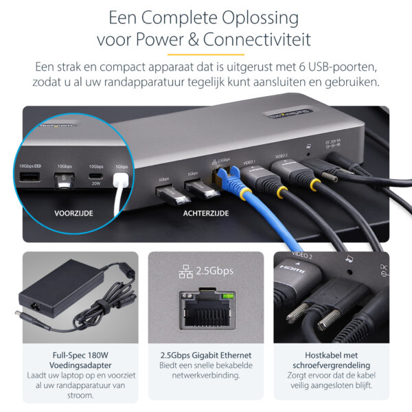 StarTech.com USB4 Docking Station, USB-C 40Gbps, Dual HDMI Video, Tot 2x 4K 60Hz 4:4:4 (RGB) of 2x 4K 120Hz 4:2:2, Multi-Monitor - Afbeelding 13