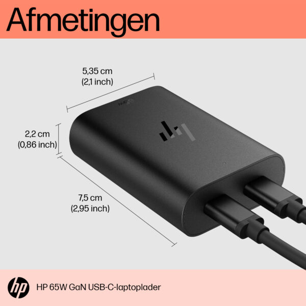 HP 65W GaN USB-C laptoplader - Afbeelding 4