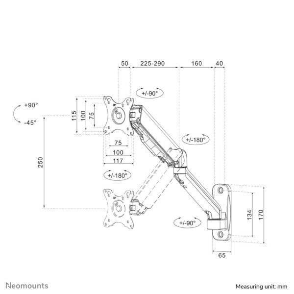 Neomounts tv/monitor wandsteun - Afbeelding 19