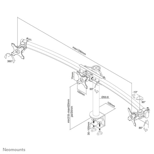 Neomounts monitorarm - Afbeelding 8