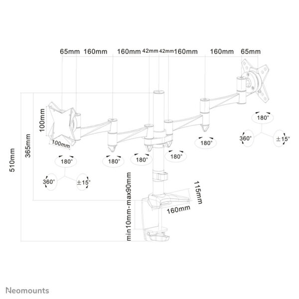 Neomounts monitorarm - Afbeelding 4