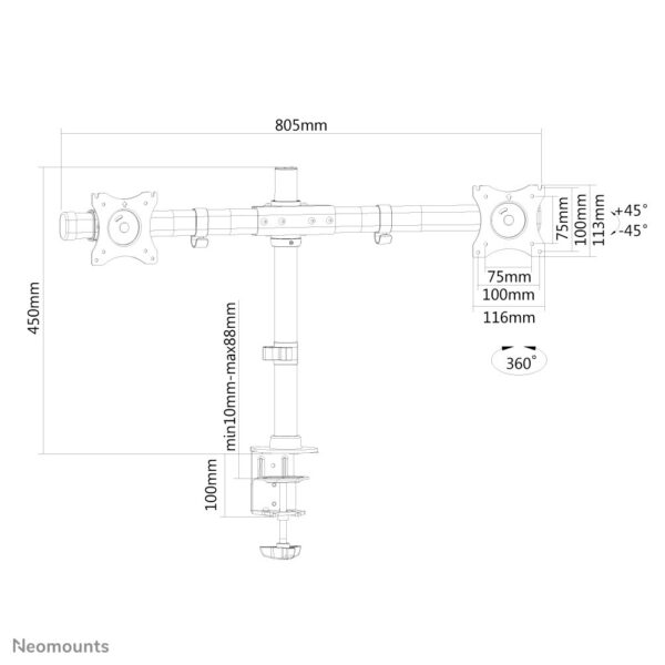 Neomounts monitorarm - Afbeelding 9