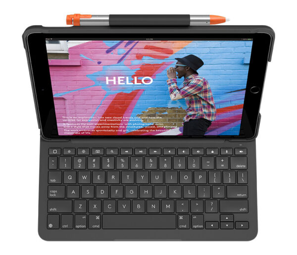 Logitech Slim Folio QWERTY Deens, Fins, Noors, Zweeds Bluetooth Grafiet - Afbeelding 2