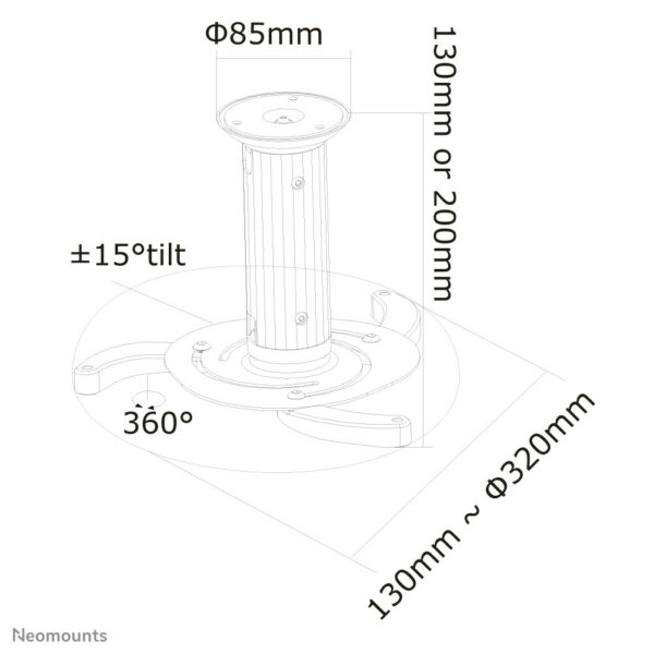 Neomounts projector plafondsteun - Afbeelding 7