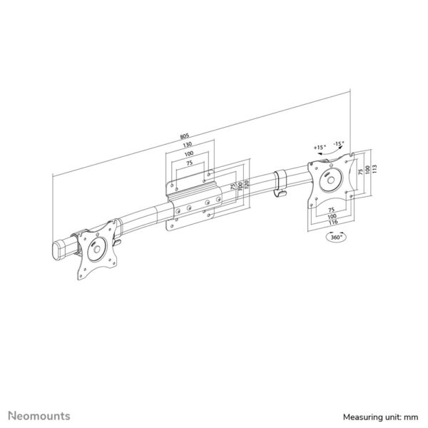 Neomounts dual crossbar - Afbeelding 8