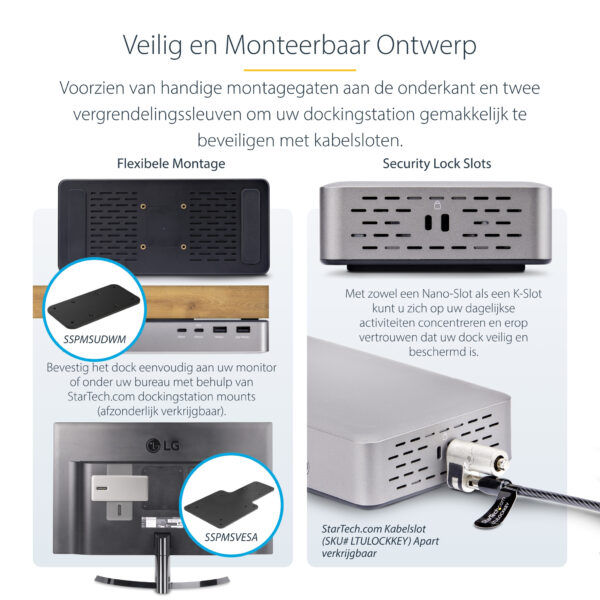 StarTech.com USB4 Docking Station, USB-C 40Gbps, Dual HDMI Video, Tot 2x 4K 60Hz 4:4:4 (RGB) of 2x 4K 120Hz 4:2:2, Multi-Monitor - Afbeelding 15