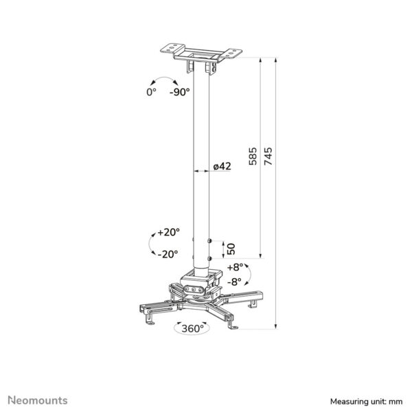 Neomounts projector plafondsteun - Afbeelding 17