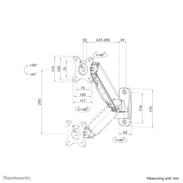 Neomounts tv/monitor wandsteun - Afbeelding 18