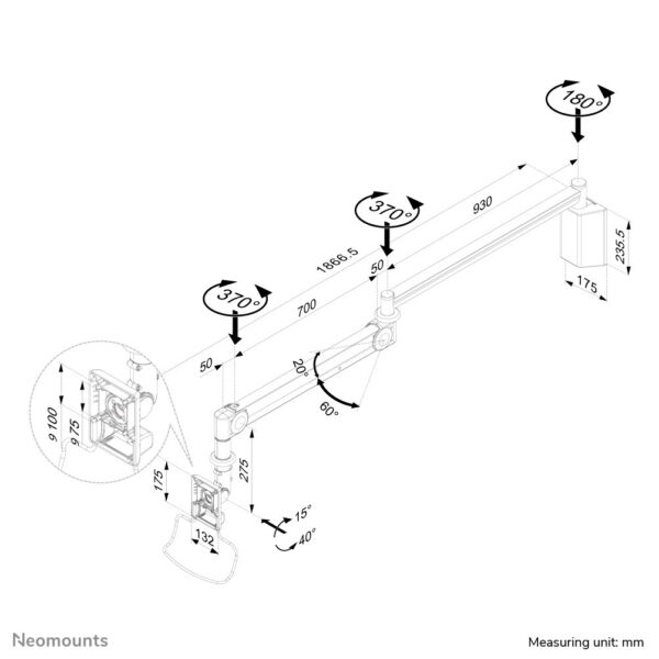 Neomounts medische wandsteun - Afbeelding 11