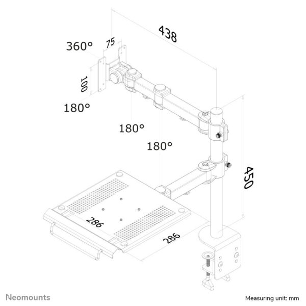 Neomounts monitor/laptop bureausteun - Afbeelding 6