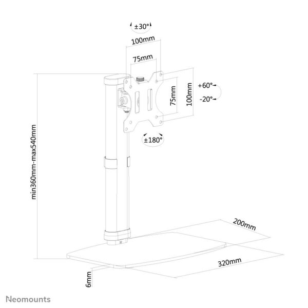 Neomounts monitor stand - Afbeelding 3