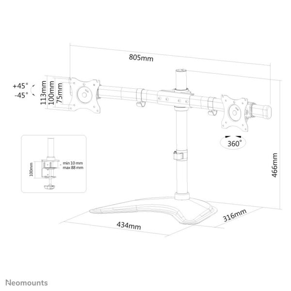 Neomounts monitor stand - Afbeelding 5