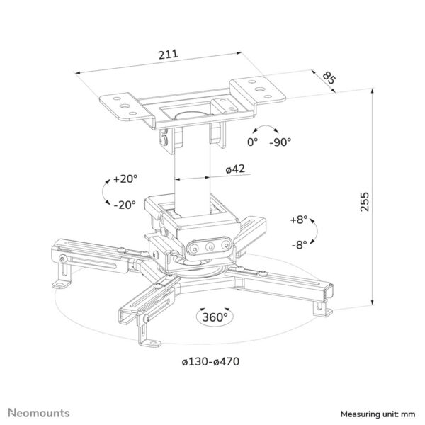 Neomounts projector plafondsteun - Afbeelding 15