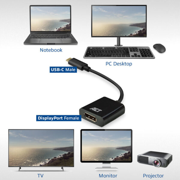 ACT USB-C naar DisplayPort adapter - Afbeelding 5