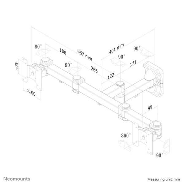 Neomounts tv/monitor wandsteun - Afbeelding 6